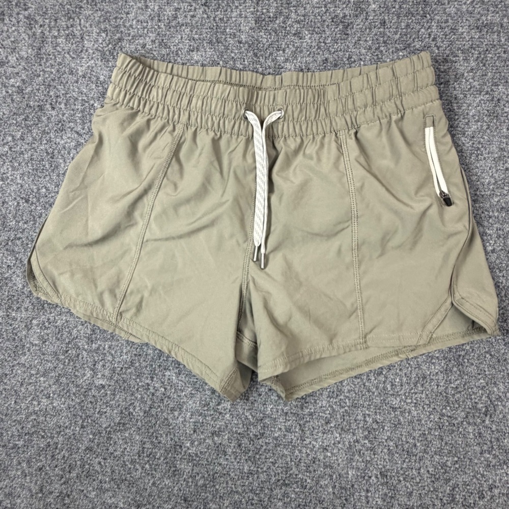 Vuori Clementine 2.0 Shorts Olive Green Khaki Running Athletic Womens Size S